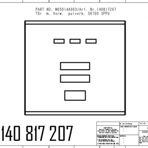 140817207 - DOOR + DISPLAY + PRESET POWDER COATED. SK700 3PPU
